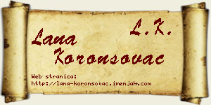 Lana Koronsovac vizit kartica